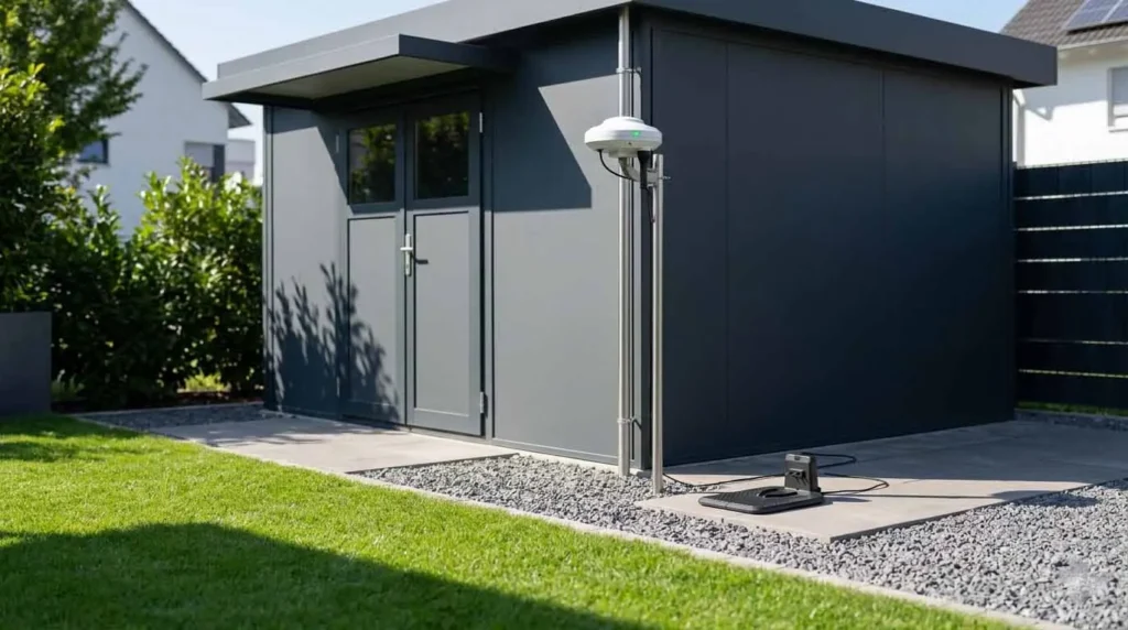 anthbot rtk basisstation installation garten ohne begrenzungskabel ladestation vordach