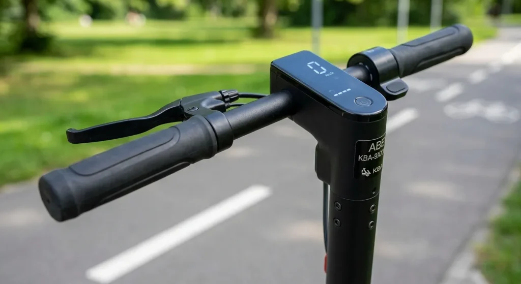 isinwheel s9 pro e-scooter lenker und kba typenschild für deutsche abe straßenzulassung