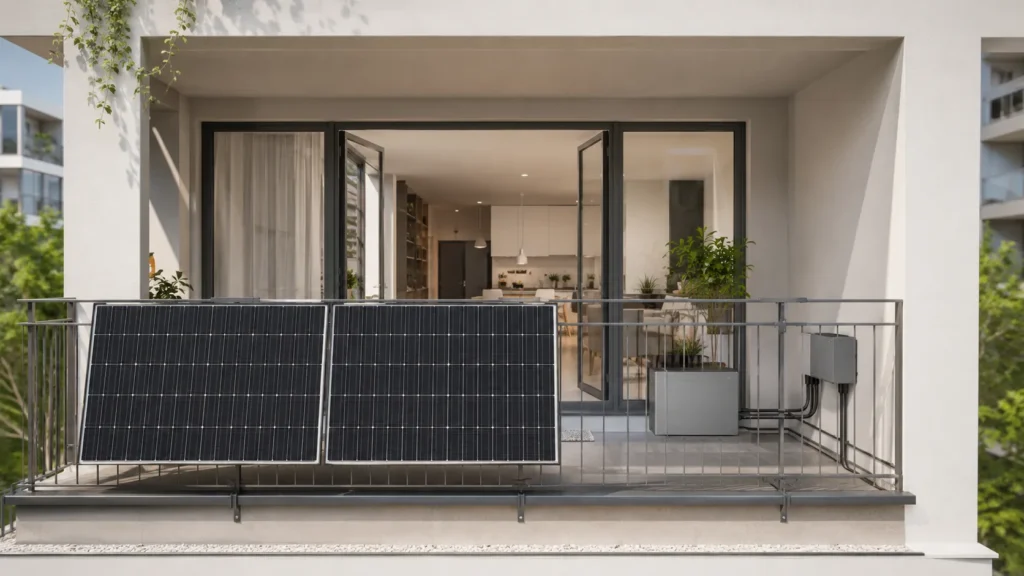 ecoflow balkonkraftwerk mit speicher auf einem deutschen balkon
