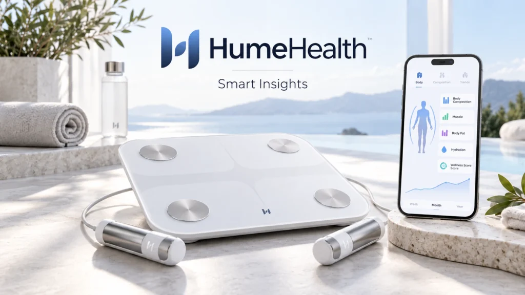 HumeHealth Body Check mit App für Körperzusammensetzung und Wellness-Trends