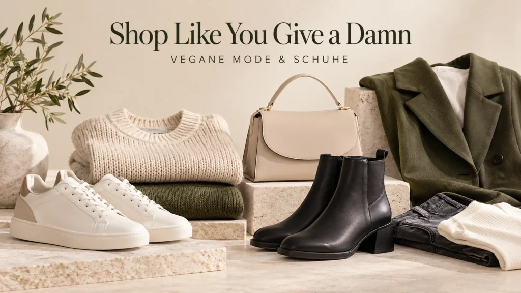 Shop Like You Give a Damn – vegane Mode mit Sneakern, Stiefeletten, Tasche und Strickkleidung